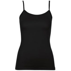 Trigema Dames spaghettibandjes shirt, zwart - zwart 008