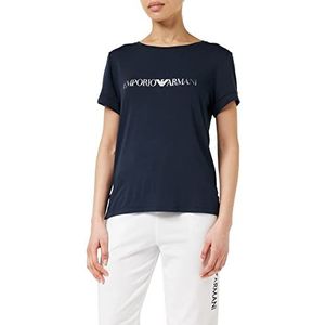 Emporio Armani Dames Stretch Viscose T-shirt Navy L, Navy Blauw