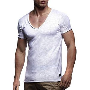 Leif Nelson Heren T-Shirt LN-62801 Blanca XL wit, Wit