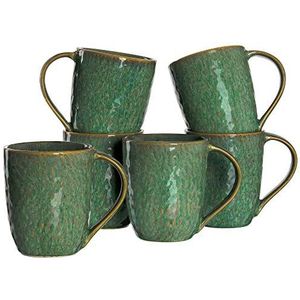 LEONARDO HOME Matera 018543 keramische bekers, groen, 6 stuks