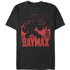 Disney Big Hero 6 Series Baymax Sil Organic Unisex T-shirt korte mouwen T-shirt, zwart, XXL, zwart.