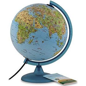 Tecnodidattica - Safari wereldbol voor kinderen en jongeren | verlicht en draaibaar | geïllustreerde cartografie en brochure met informatie | afgestudeerde meridiaan | Spaanse tekst | diameter 25 cm