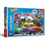 Trefl - Hot Wheels, High Speed Rolling Cars - Puzzel 100 stukjes - Kleurrijke puzzels met iconische auto's, creatief entertainment, plezier voor kinderen vanaf 5 jaar