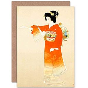 Japanse geisha wenskaart voor dames