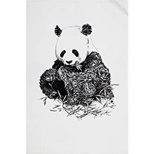 Maxwell & Williams Marini Ferlazzo theedoek gigantische Panda 100% Indiaas katoen, 50 x 70 cm, wit
