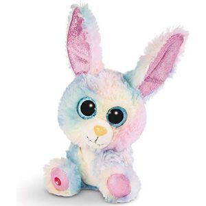 NICI knuffel GLUBSCHIS konijn regenboog snoep 15 cm, met grote glinsterende ogen, 45561, geen kleur