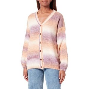 SIDONA Cardigan à boutons pour femme, Beige Violet Multicolore, XL-XXL