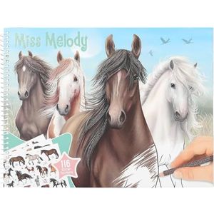 Depesche Miss Melody 12978 Kleurboek met 44 pagina's voor het maken van paardenmotieven, met stickervel