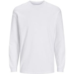 JACK & JONES T-shirt uni à col rond pour homme, Blanc., XXL