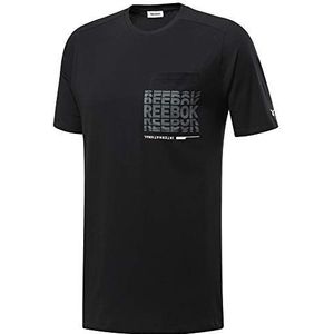 Reebok TS Graphic Pocket Tee T-shirt voor heren, zwart.