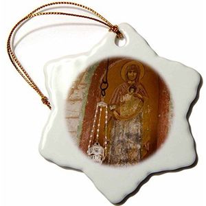 3dRose Griekenland, Epirus, Monasterie van Moni Thukas, Fresco der Maagd Maria, Sneeuwvlok, meerkleurig, 7,6 cm