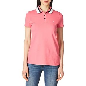 Nautica Klassiek gestreept poloshirt met V-hals van katoen stretch voor dames, Calalia Rose
