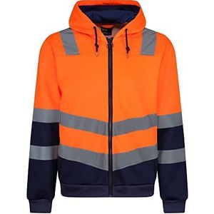 Regatta Professional Reflecterende capuchontrui voor heren met hoge zichtbaarheid, oranje/marineblauw