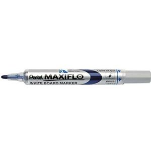 Pentel Maxiflo Whiteboard-markers, droog afwasbaar, medium punt, blauw, 12 stuks