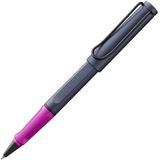 LAMY Safari Moderne rollerball 3D7 van robuust kunststof roze cliff met ergonomische handgreep en zelfverende metalen clip, vulling M 63 M zwart