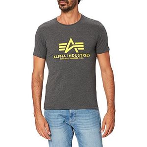 Alpha Industries Basic 100501 - T-shirt - normale maat - korte mouwen - heren, grijs.