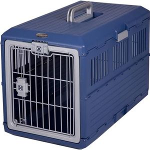 Iris Ohyama, opvouwbare transportbox/transportkist, 2 openingen (voor- en achterkant), draaggreep, uitstekende luchtcirculatie, voor kat en hond max. 20 kg - Pet Carry