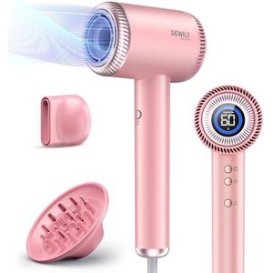 DEWILY Sèche-cheveux ionique avec diffuseur magnétique, avec moteur sans balais de 110 000 tr/min, sèche rapidement, de voyage, 300 millions d'ions négatifs