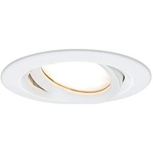 Paulmann 93681 LED inbouwspot Nova Plus rond zwenkbaar 1 x 6,8 W IP65 dimbaar inbouwspot mat wit aluminium spot lamp enc 2700 K