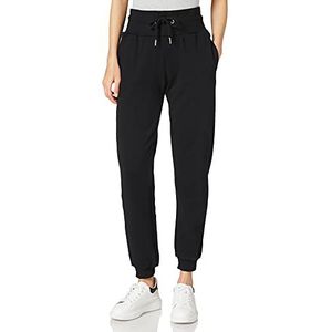 Urban Classics Joggingbroek voor dames van puur biologisch katoen met boorden aan de pijpen, sportbroek voor dames met hoge taille, in vele kleuren, maten XS-5XL, zwart, L, zwart.