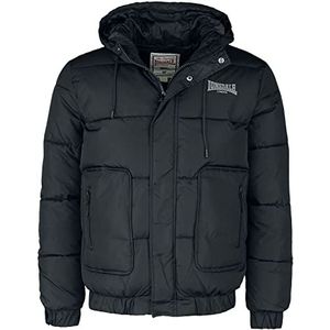 Lonsdale Dollagh winterjas voor heren met capuchon, normale pasvorm, Zwart/Grijs