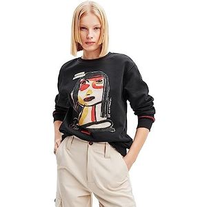 Desigual Sweat_maca4 dames sweater, zwart.