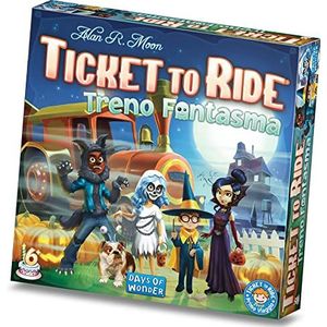 Asmodee - Ticket to Ride: spooktrein, tafelspel, 2-4 spelers, 6+ jaar, editie in het Italiaans, 720635
