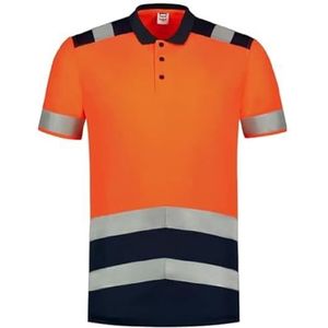 Tricorp 203007 Safety Polo tweekleurig 50% polyester, 50% polyester, CoolDry, 180 g/m², inkt neonrood, maat 3XL