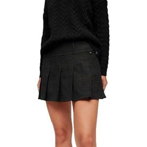 Superdry Low Rise Pleated Mini Skirt W7210331A Gris Tones Check Taille 16, Check Grey Tones, 44