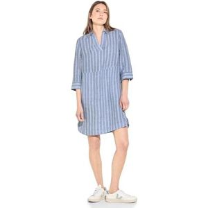 Cecil Linen_Stripe Chambray Jurk Dames Jurk, Linnen Chambray Blue
