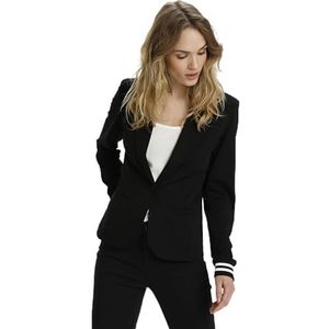 Kaffe Dames Sporty Blazer Single Breasted Regular Fit, Black - Chalk Stripe, M, Black - Chalk Stripe