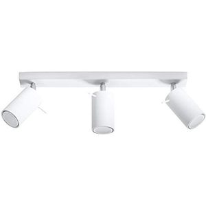 MIALUX plafondlamp Plaza wit rond 3x GU10 tot 40W 230V IP20 voor woonkamer, slaapkamer, trappenhuis, hal, energieklasse A++