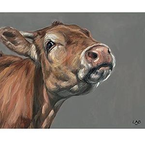 Louise Brown Snooty Cow kunstdruk op canvas, katoen, 3,2 x 40 x 50 cm, meerkleurig