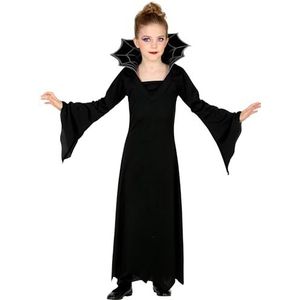 Widmann - Vampierkostuum voor kinderen - lange jurk met kraag - voor meisjes - vampier - vleermuis - themafeestkostuum, carnaval, Halloween, meerkleurig, 164 cm / 14-16 jaar
