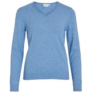 Viril Noos gebreide top met V-hals L/S, lichtblauw, M, Lichtblauw