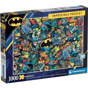 Clementoni 39575 Batman - 1000 stukjes impossible puzzel behendigheidsspel voor het hele gezin kleurrijke pose puzzel volwassenen vanaf 9 jaar