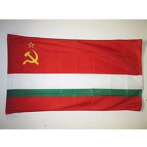 AZ FLAG Vlag van de Sovjetische Socialistische Republiek Tadjikistan 1929-1990 90 x 60 cm – vlag van de UrSS-vlag, 60 x 90 cm, schede voor vlaggenstok