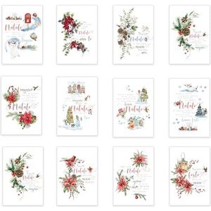 LINA OFFICINE GRAFICHE CREATIVE 12 stuks kerstkaarten met envelop kaarthouder 34-999