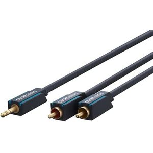 Clicktronic Stereo Tulp (m) - 3,5mm Stereo Jack (m) Kabel - Verguld - 1 meter - Zwart