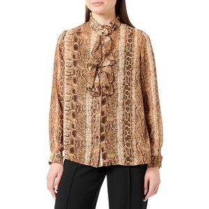 NAEMI Chemisier pour femme, marron/beige, S