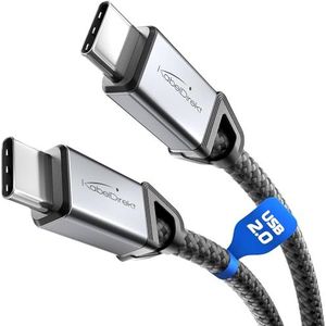 KabelDirekt - USB-C kabel voor snel opladen, metalen connectoren + nylon vlechtwerk, USB 2.0 - 3 x 1 m (laad telefoons/laptops op met 60 W, oplaad-/datakabel, zwart)