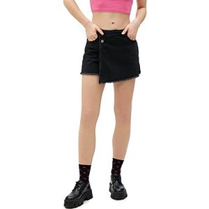 Koton Short en coton avec boutons de poche pour femme, Noir (noir), 40