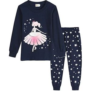 Little Hand Meisjes Pyjama Set, 8-zwart, 116, 8-zwart