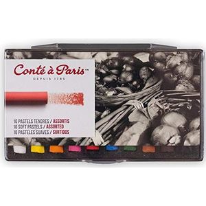 Conté à Paris Box van kunststof met 10 delicate pastelkrijtjes – haken