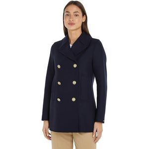 Tommy Hilfiger Wol Mix Prep Classic Peacoat Geweven Jassen Dames, Desert Sky