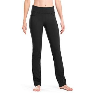 SAFORT Bootcut yogabroek voor dames, 71,1 cm/76,2 cm/81,3 cm/86,4 cm, normale binnenbeen/grote uitlopende broek voor werk, 4 zakken, zwart.