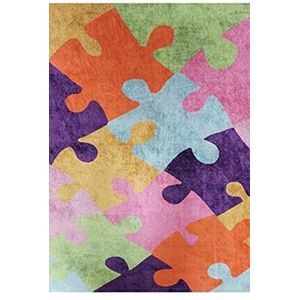 Mani Textile - Kleurrijke puzzeltapijten, afmetingen: 100 x 160 cm