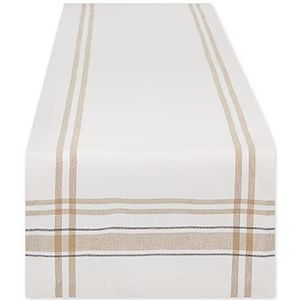 DII Tafelkleed, 100% katoen, Franse strepen, Chambray White, tafelloper 14 x 108 cm
