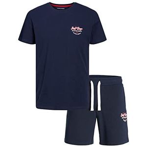 JACK & JONES Jjandy Tee S Crew Neck Set Pack Mp T-shirt en shorts voor heren, Navy Blazer / Pack: set