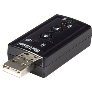 StarTech.com Externe USB naar stereo audio geluidskaart met volumeregeling, Virtual 7.1 audio-adapter (ICUSBAUDIO7)